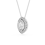 Marquise Lab Grown Diamond Halo Pendant Necklace