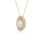 Marquise Lab Grown Diamond Halo Pendant Necklace