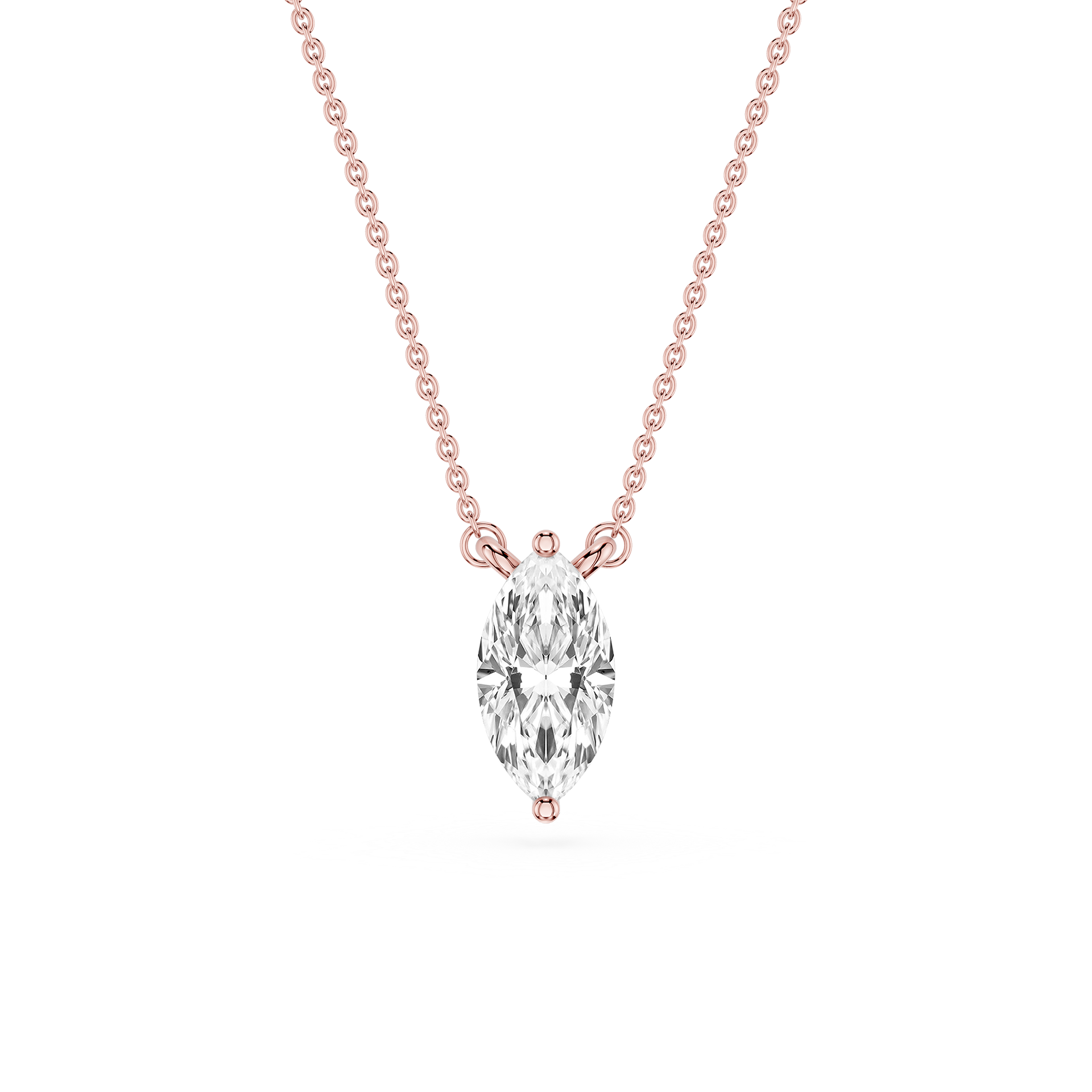 Marquise Cut Lab Grown Diamond Solitaire Pendant Necklace