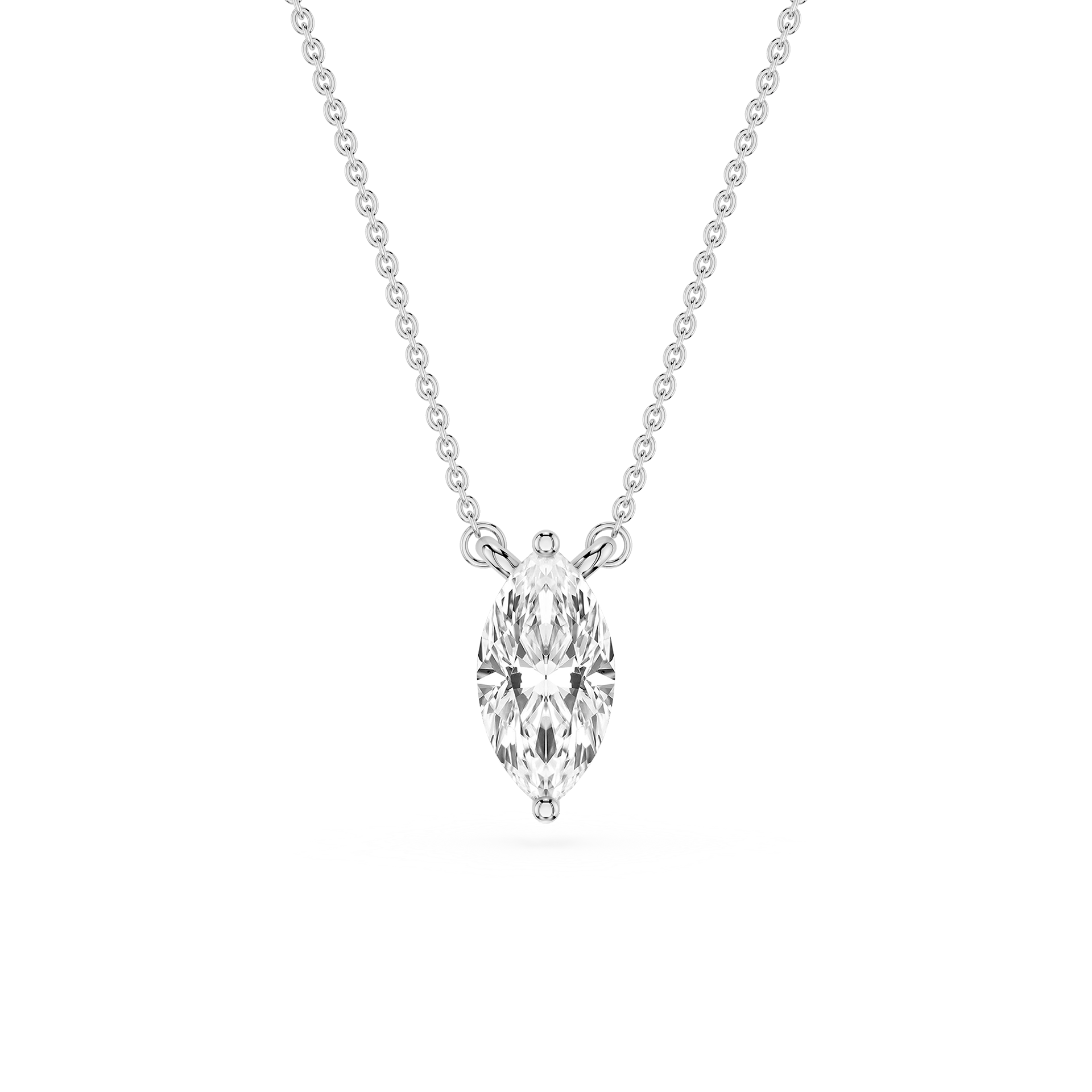 Marquise Cut Lab Grown Diamond Floating Pendant Necklace