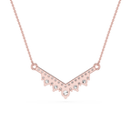 Round Lab Grown Diamond Chevron Bar Necklace
