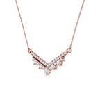 Round Lab Grown Diamond Chevron Bar Necklace