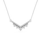 Round Lab Grown Diamond Chevron Bar Necklace