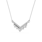 Round Lab Grown Diamond Chevron Bar Necklace