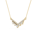 Round Lab Grown Diamond Chevron Bar Necklace