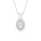 Oval Lab Grown Diamond Halo Pendant Necklace