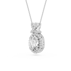 Oval Cut Lab Grown Diamond Infinity Halo Pendant Necklace