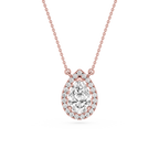 Pear Lab Grown Diamond Halo Pendant Necklace