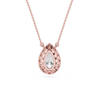 Pear Lab Grown Diamond Halo Pendant Necklace