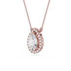 Pear Lab Grown Diamond Halo Pendant Necklace