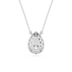 Pear Lab Grown Diamond Halo Pendant Necklace