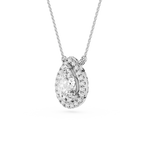 Pear Lab Grown Diamond Halo Pendant Necklace