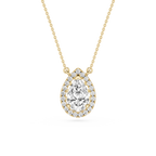 Pear Lab Grown Diamond Halo Pendant Necklace