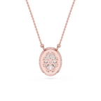 Oval Cut Lab Grown Diamond Halo Pendant Necklace
