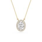 Diamond necklace on a white background