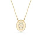 Oval Cut Lab Grown Diamond Halo Pendant Necklace