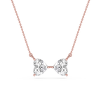 Heart Cut Lab Grown Diamond Toi et Moi Pendant