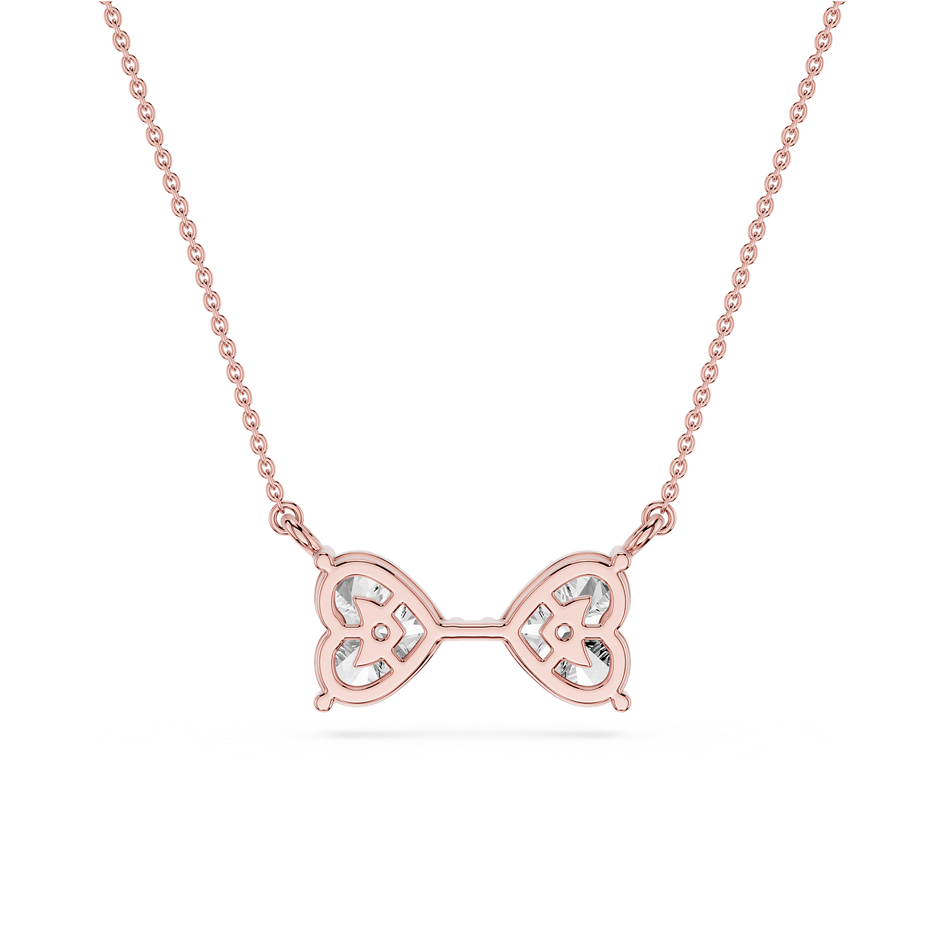 Heart Cut Lab Grown Diamond Toi et Moi Pendant