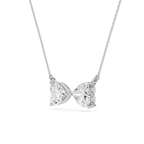 Heart Cut Lab Grown Diamond Toi et Moi Pendant