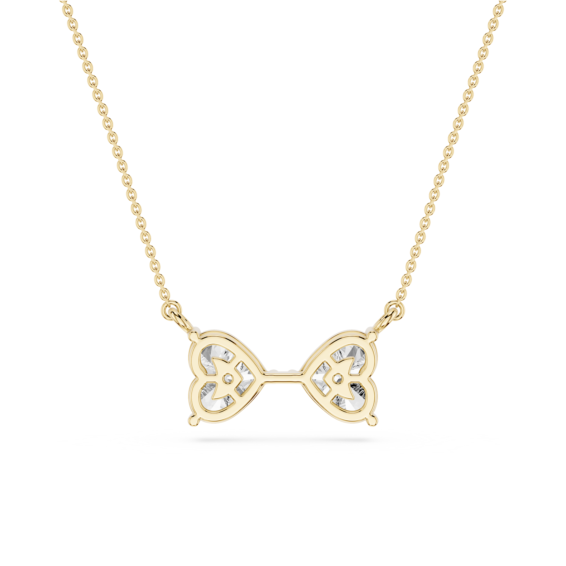 Heart Cut Lab Grown Diamond Toi et Moi Pendant