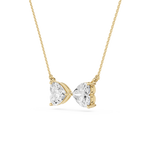 Heart Cut Lab Grown Diamond Toi et Moi Pendant