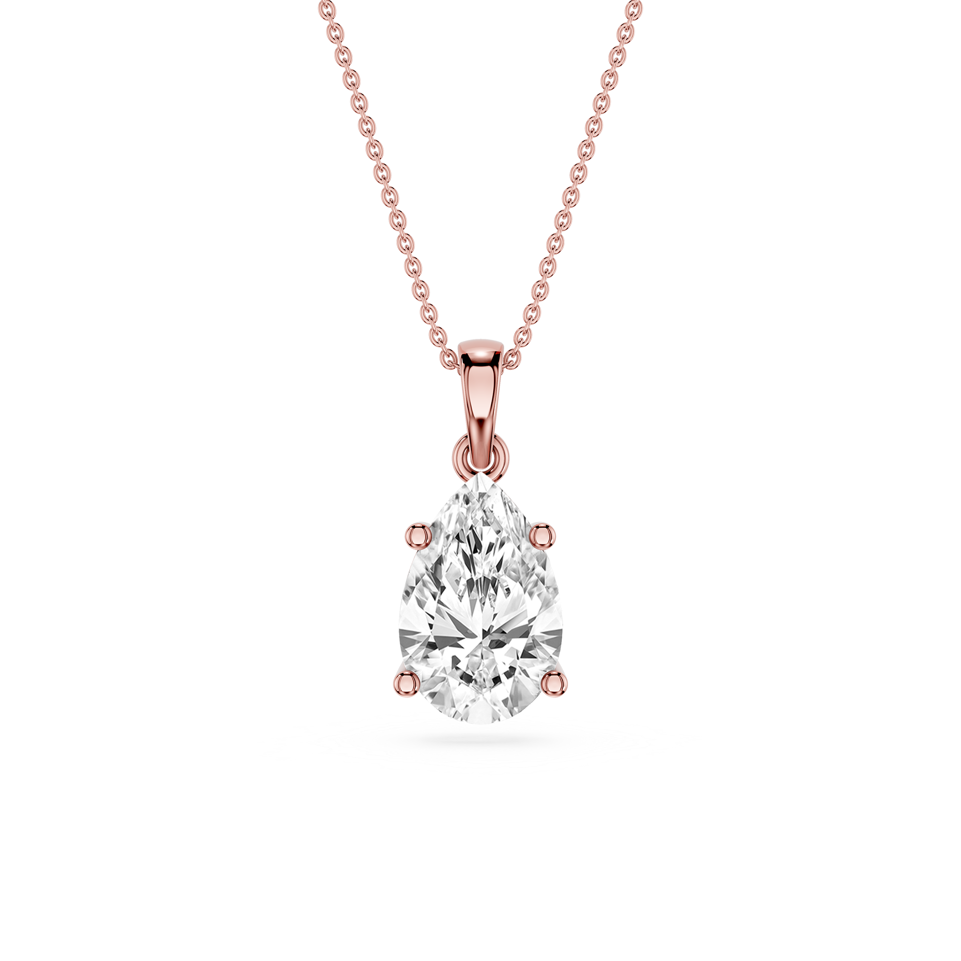 Pear Cut Lab Grown Diamond Solitaire Pendant
