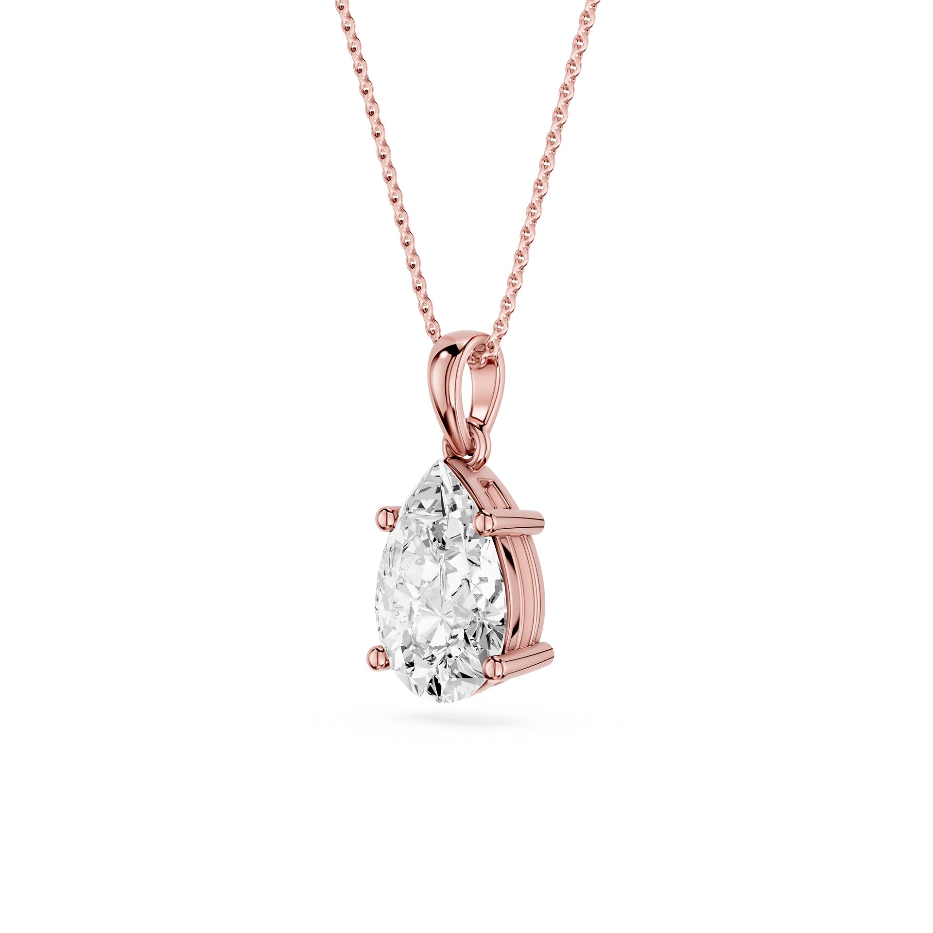 Pear Cut Lab Grown Diamond Solitaire Pendant