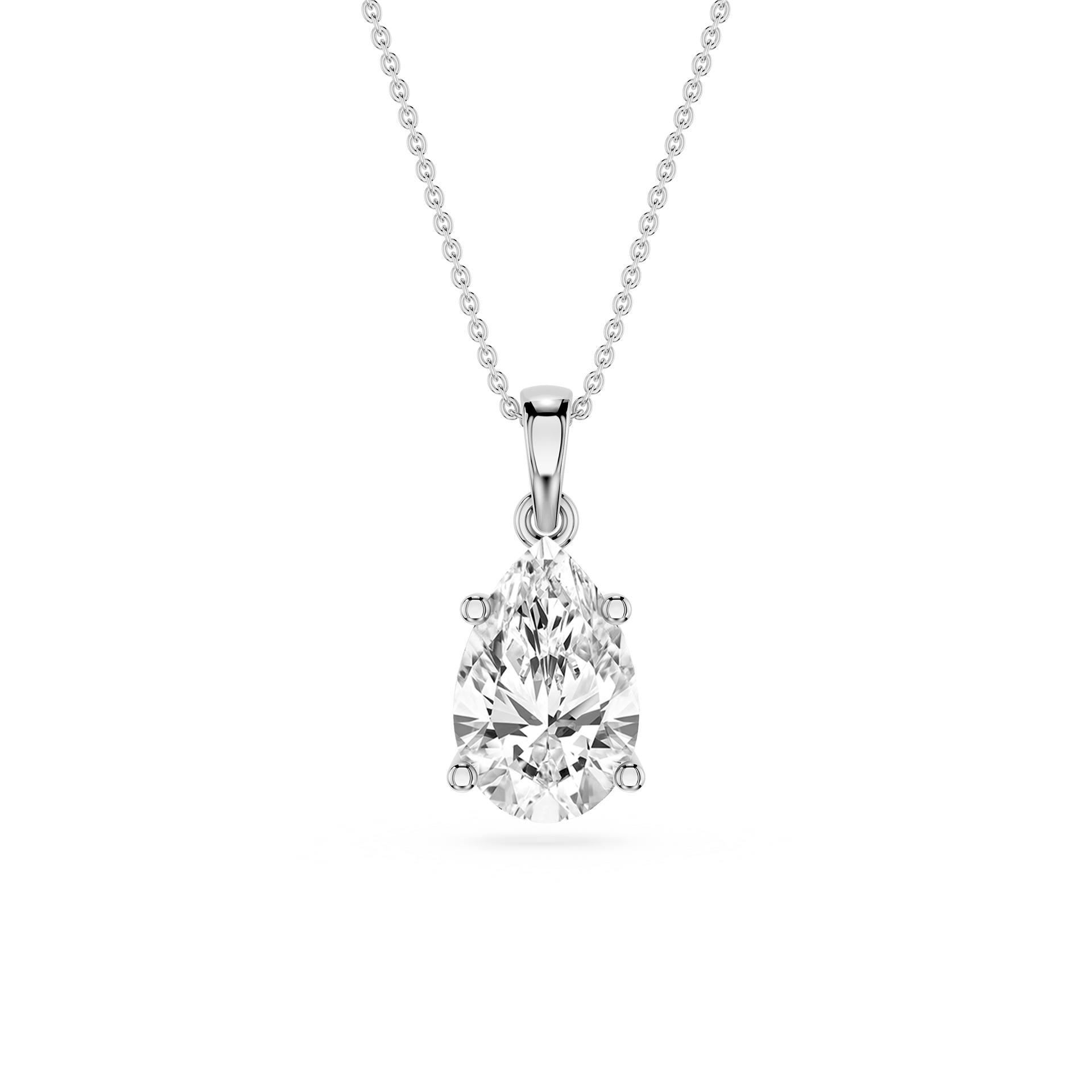 Pear Cut Lab Grown Diamond Solitaire Pendant