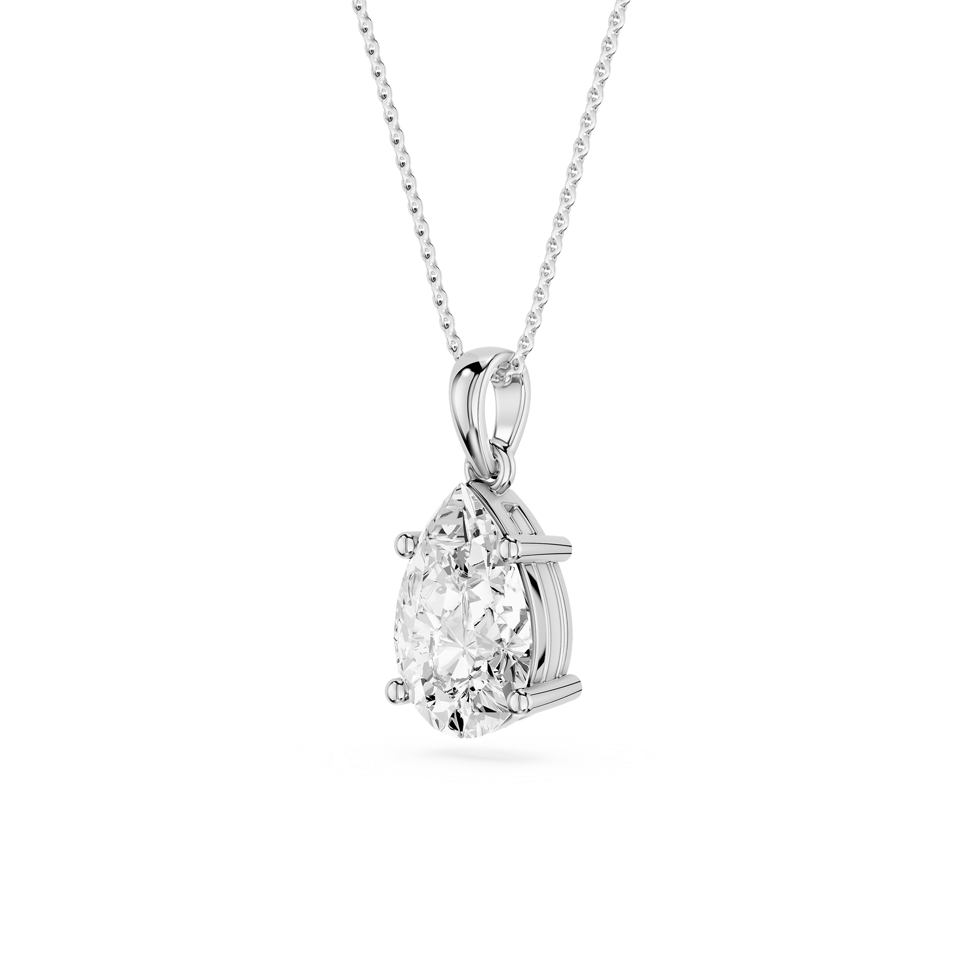 Pear Cut Lab Grown Diamond Solitaire Pendant