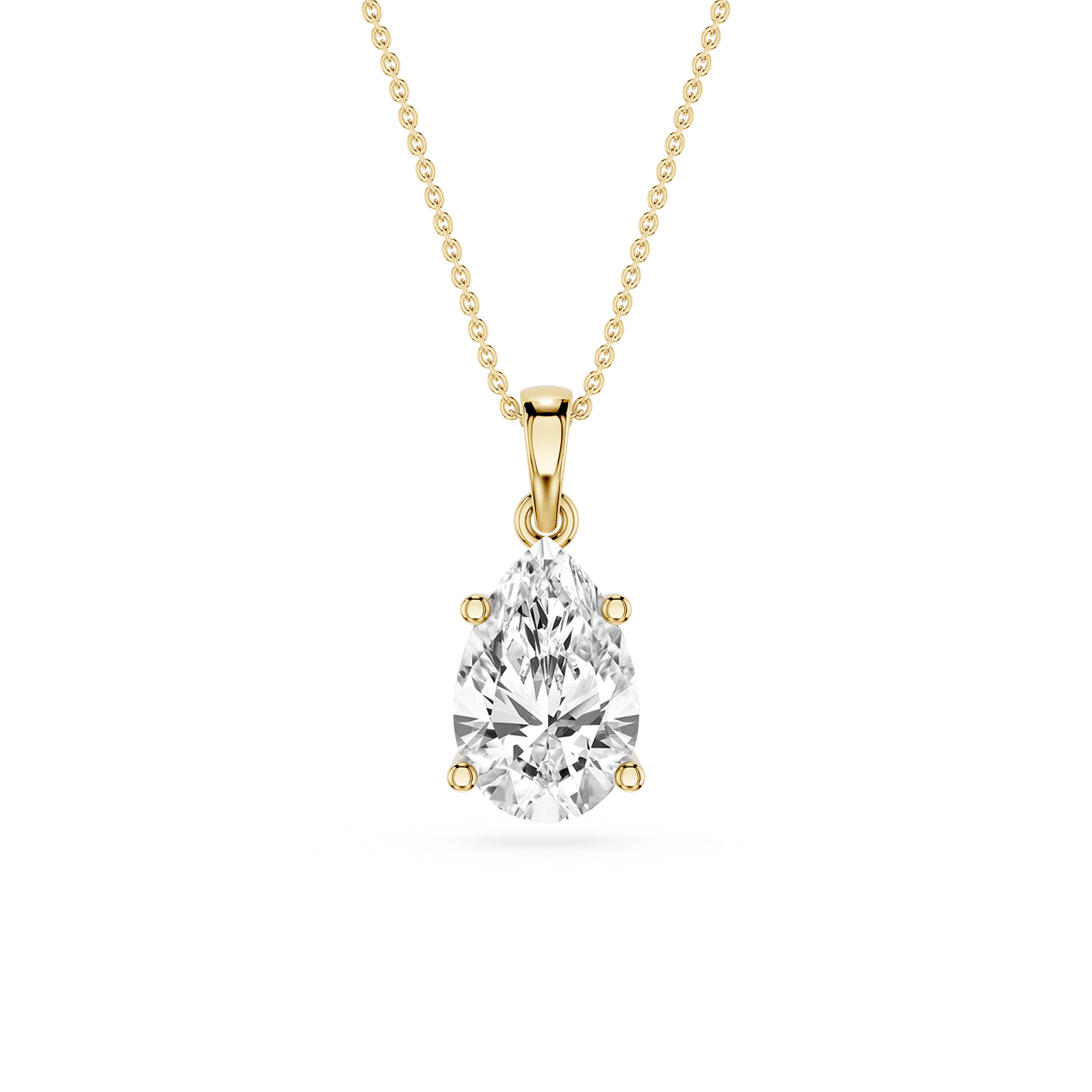Pear Cut Lab Grown Diamond Solitaire Pendant