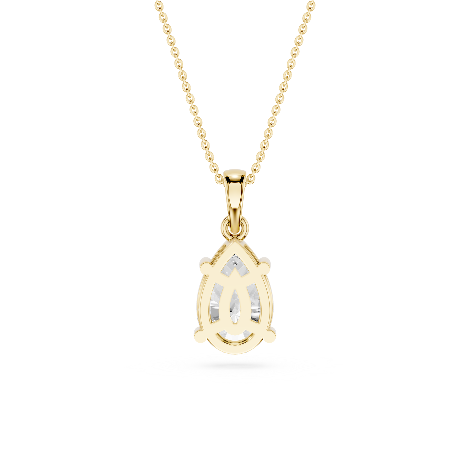 Pear Cut Lab Grown Diamond Solitaire Pendant