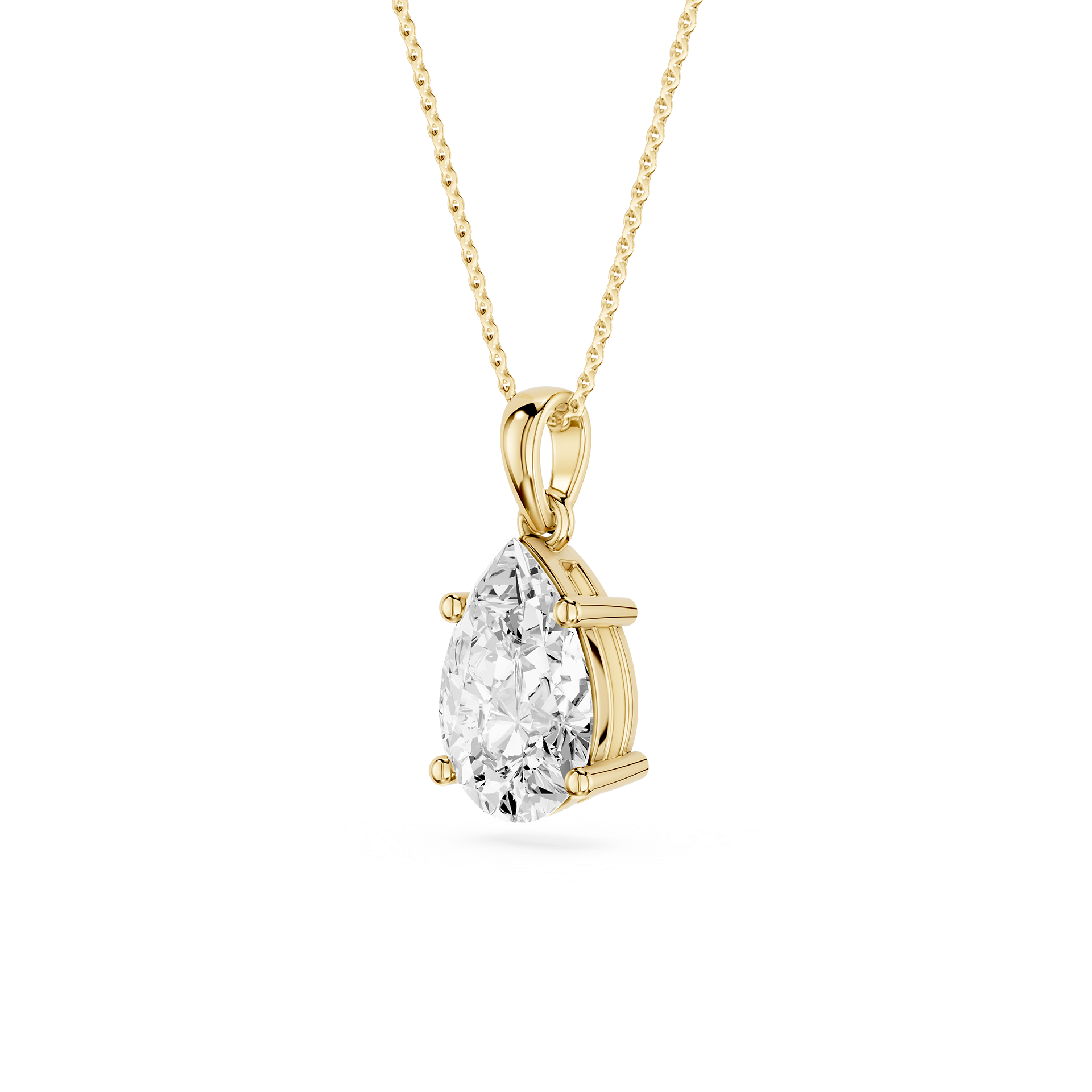 Pear Cut Lab Grown Diamond Solitaire Pendant