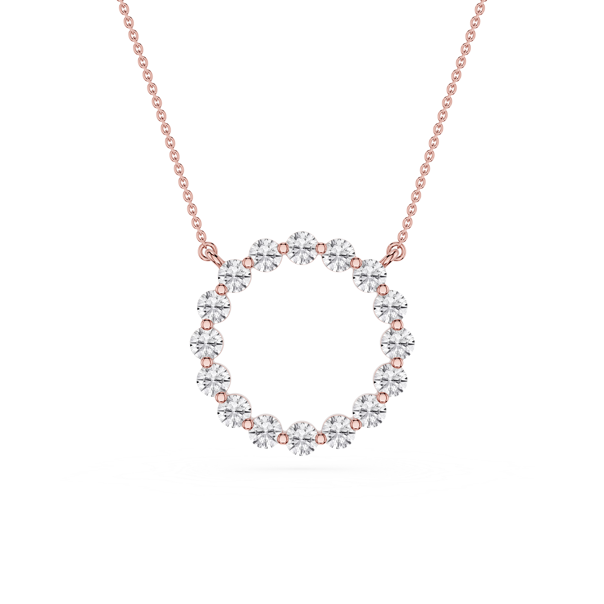 Round Lab Grown Diamond Circle Pendant Necklace