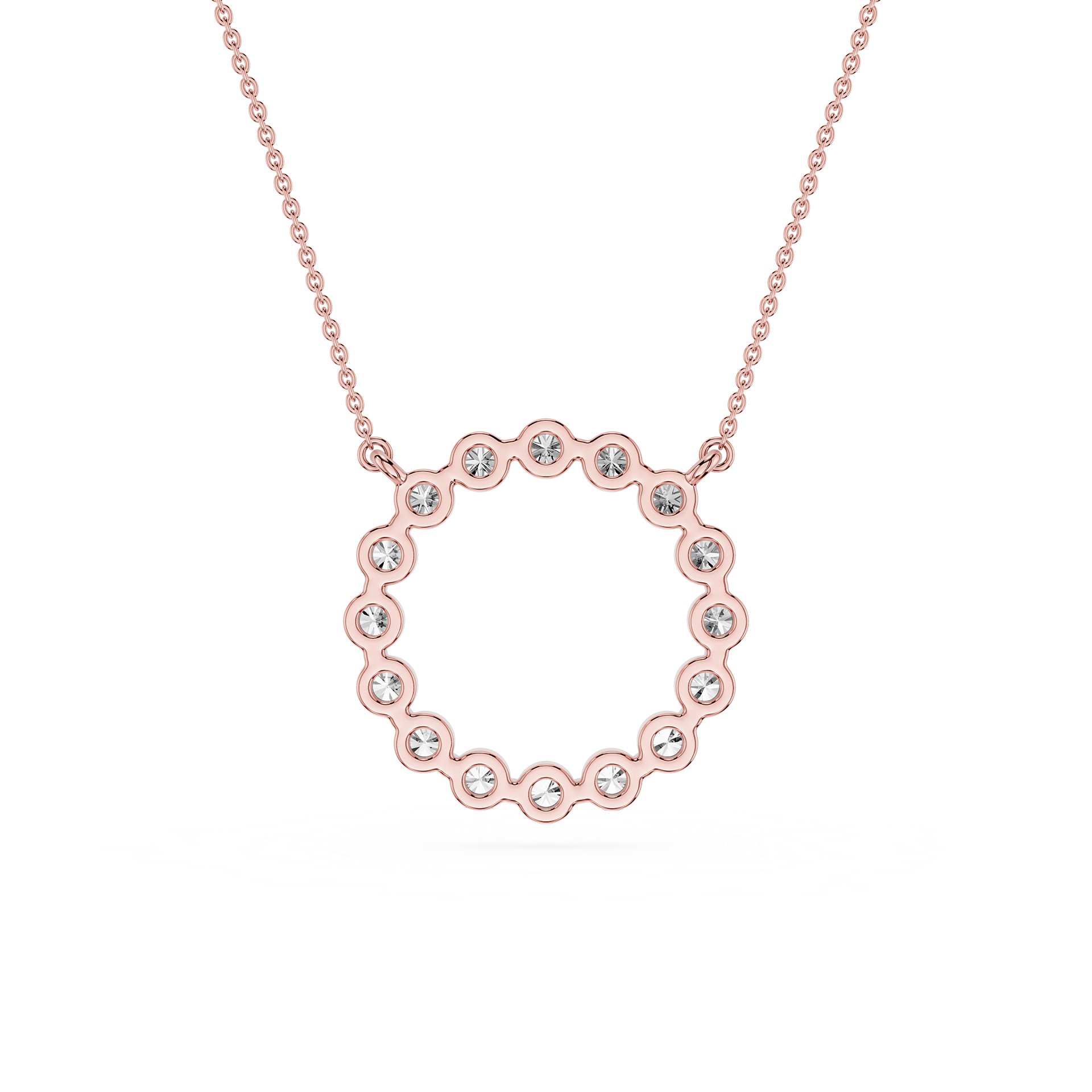 Round Lab Grown Diamond Circle Pendant Necklace