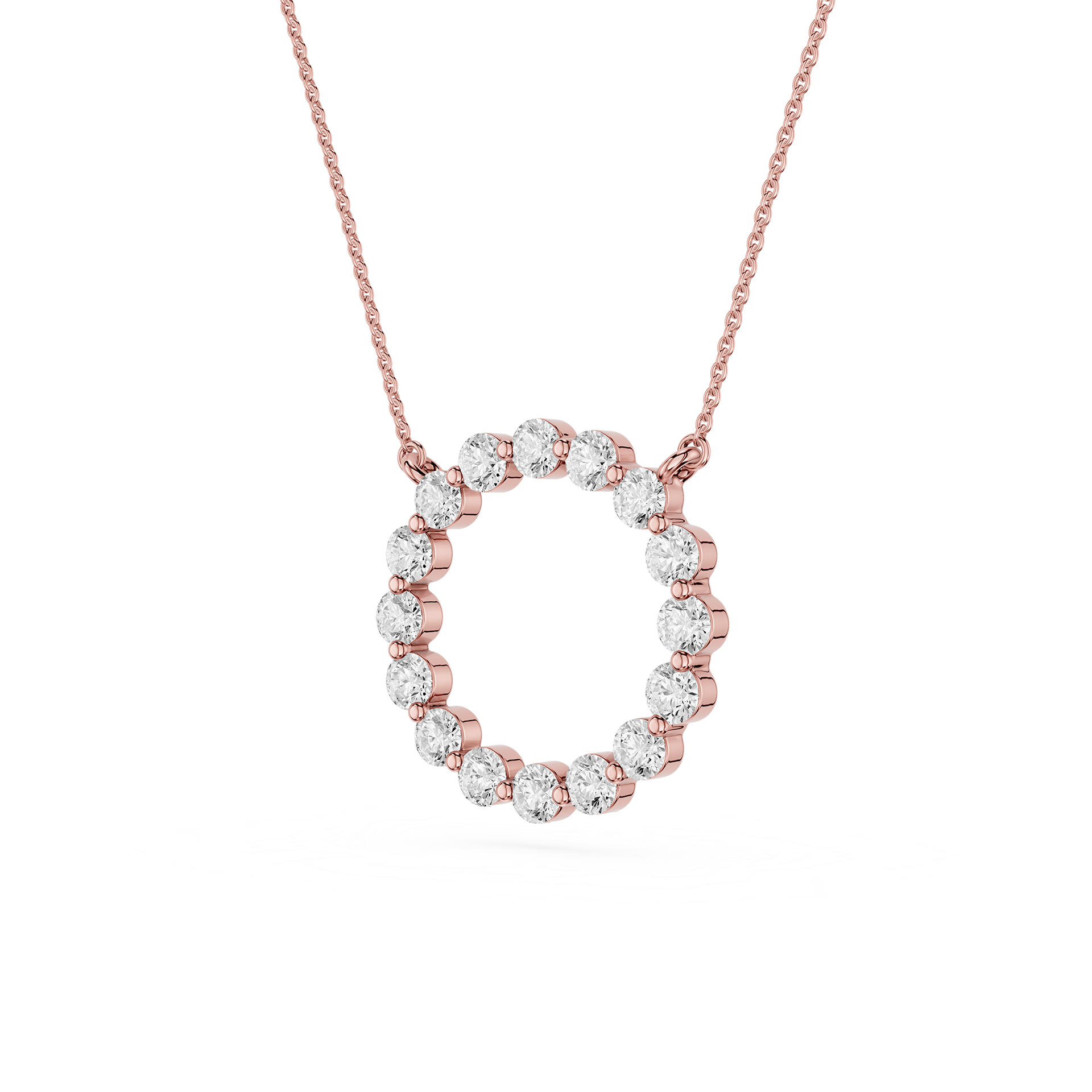 Round Lab Grown Diamond Circle Pendant Necklace