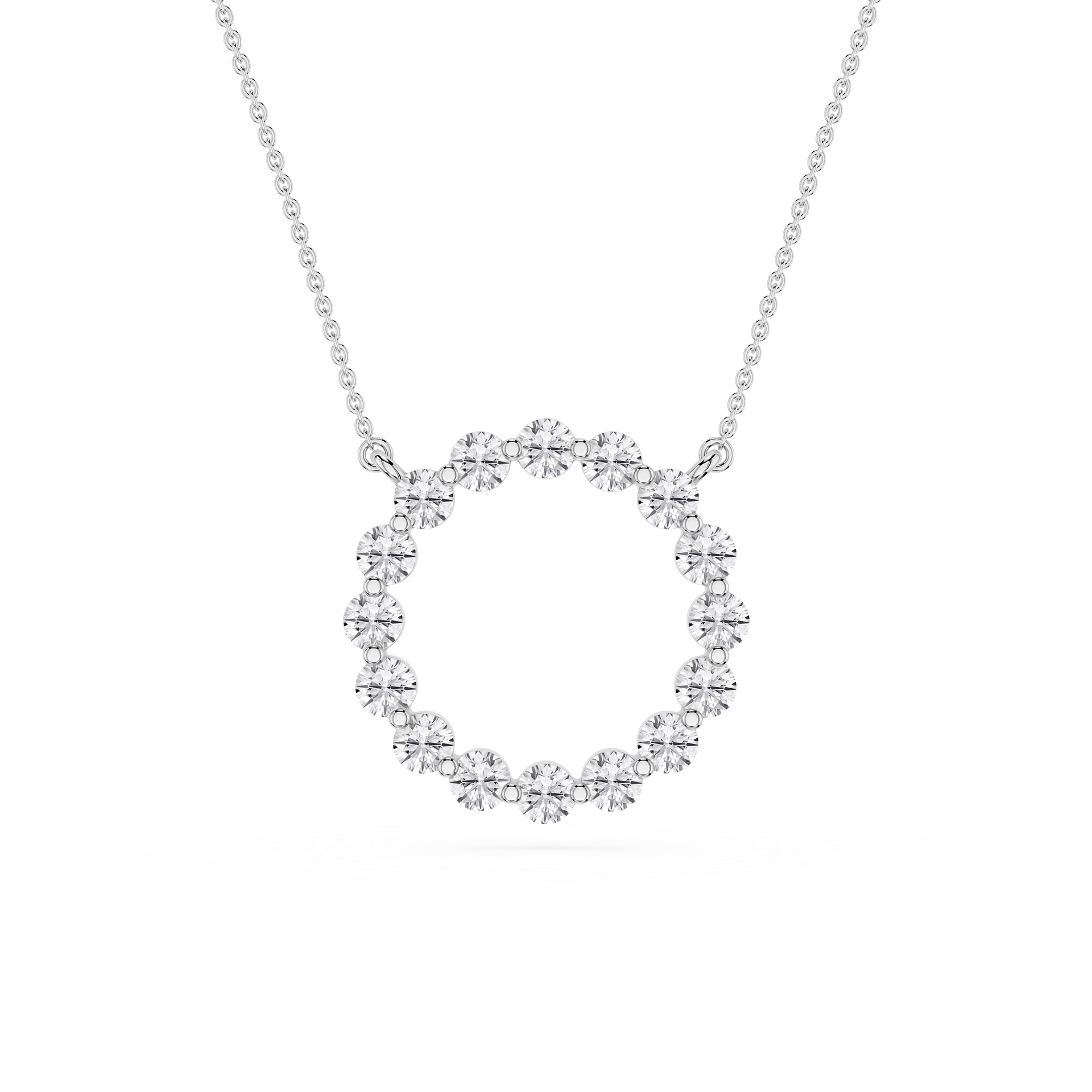 Round Lab Grown Diamond Circle Pendant Necklace
