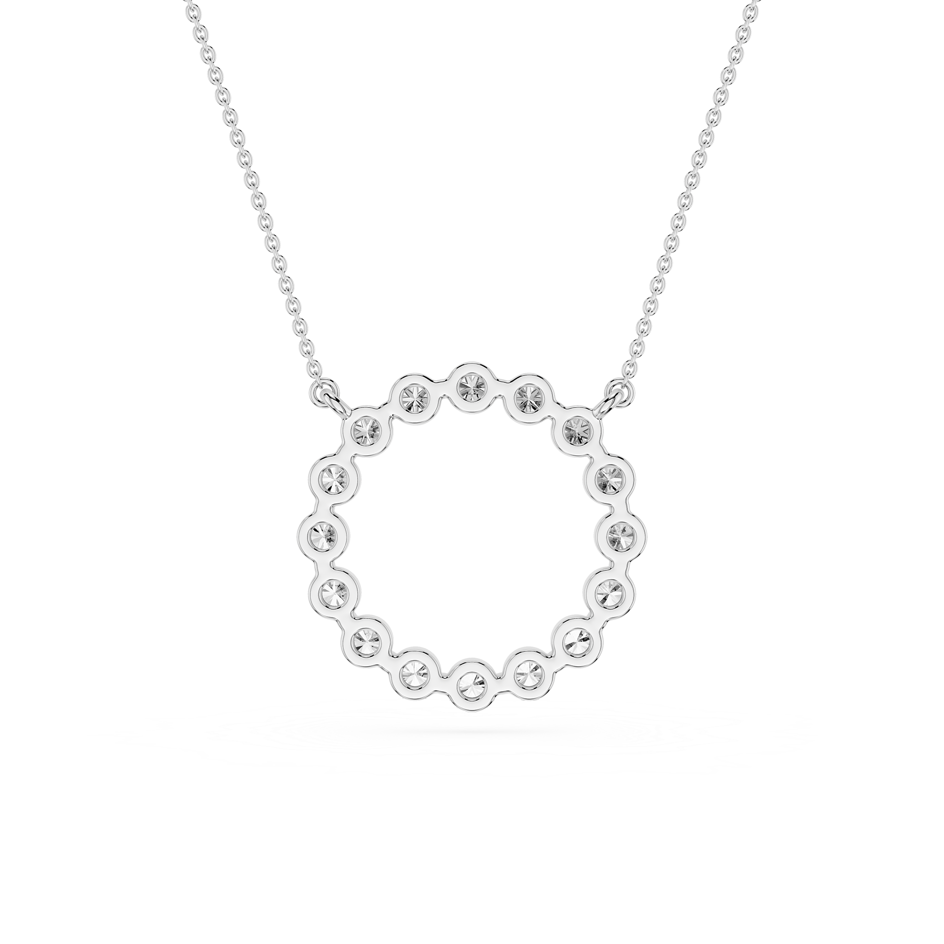 Round Lab Grown Diamond Circle Pendant Necklace