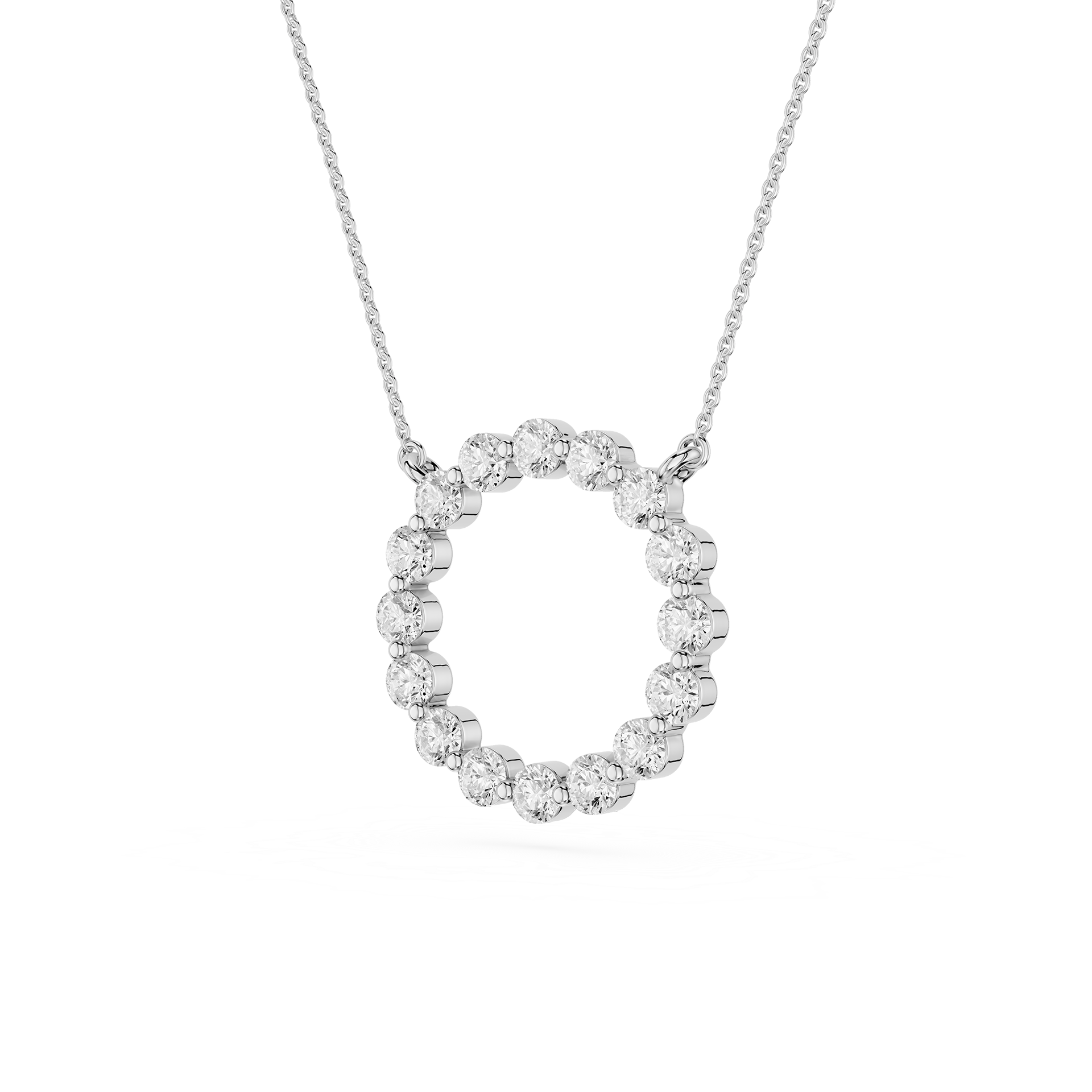 Round Lab Grown Diamond Circle Pendant Necklace