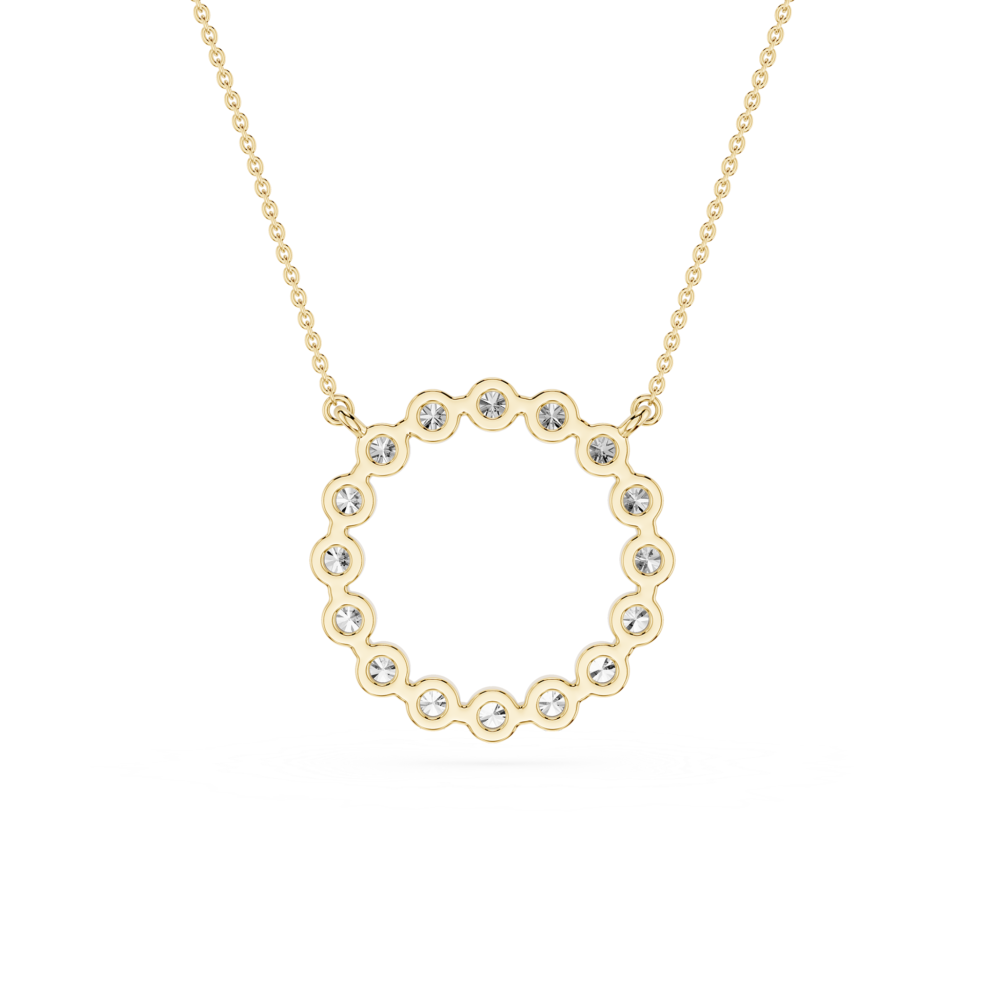Round Lab Grown Diamond Circle Pendant Necklace