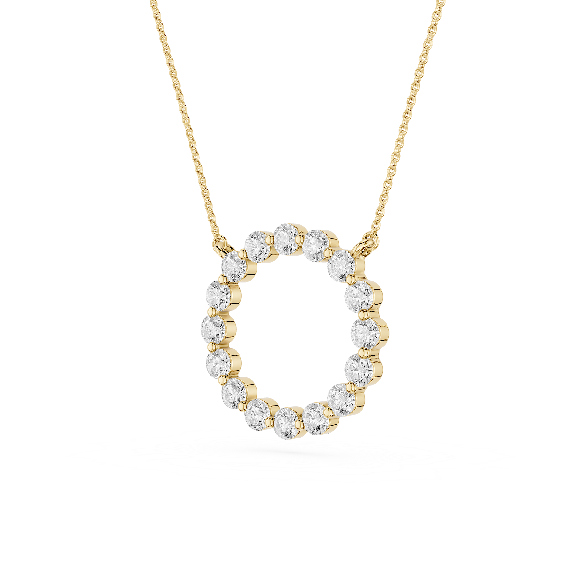 Round Lab Grown Diamond Circle Pendant Necklace