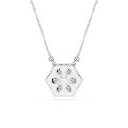 Hexagon Halo Lab Grown Diamond Pendant