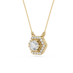 Hexagon Halo Lab Grown Diamond Pendant