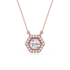 Hexagon Halo Lab Grown Diamond Pendant