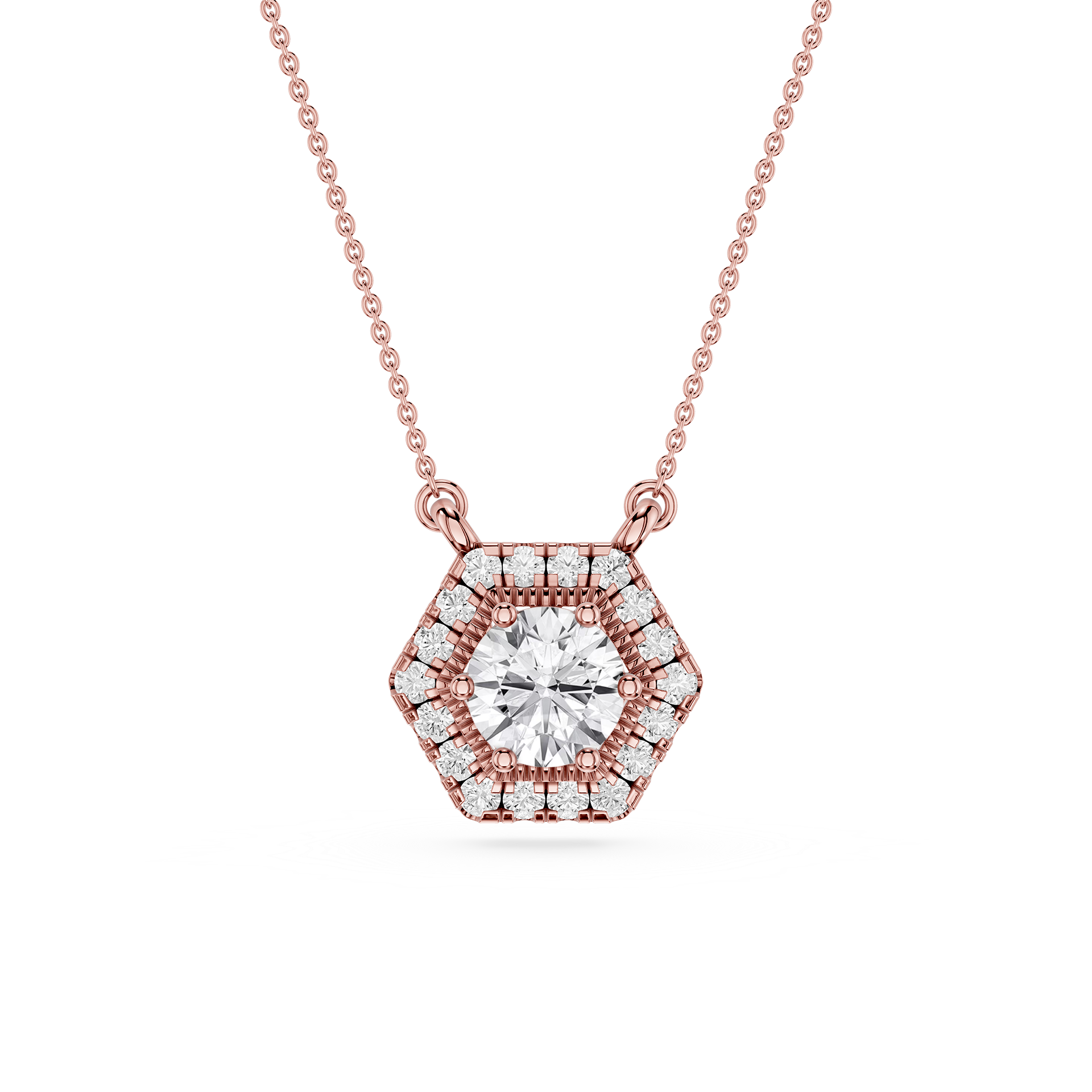 Hexagon Halo Lab Grown Diamond Pendant