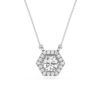 Hexagon Halo Lab Grown Diamond Pendant