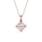 Cushion Cut Lab Grown Diamond Compass Pendant Necklace