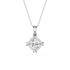 Cushion Cut Lab Grown Diamond Compass Pendant Necklace