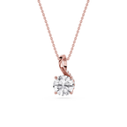 Round Lab Grown Diamond Twisted Bail Pendant Necklace