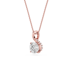Round Lab Grown Diamond Twisted Bail Pendant Necklace