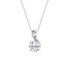 Round Lab Grown Diamond Twisted Bail Pendant Necklace